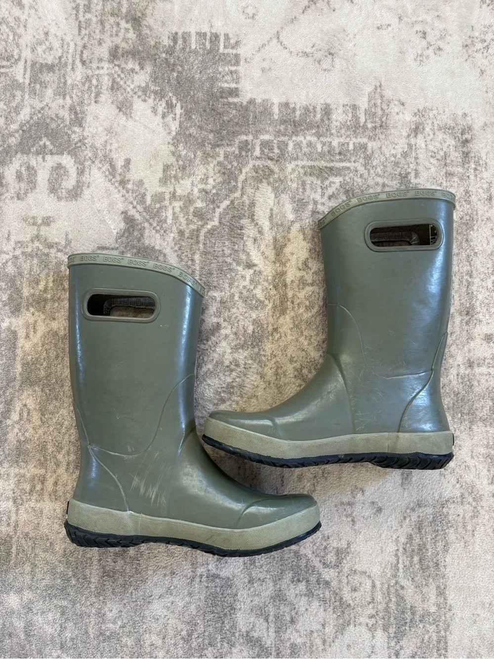 Kids' Bogs Green Rain Boots Size YS Youth 4 (EU 37)